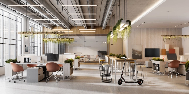 Mẫu thiết kế văn phòng 70m2 không gian mở (Open Office) 