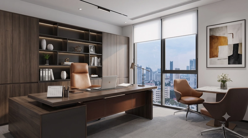 Mẫu thiết kế văn phòng 70m2 theo khu vực phòng giám đốc